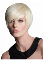 Short bob with lightweight off-set fringe 