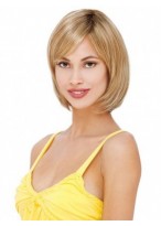 Straight Human Hair Medium Length Layered Bob 