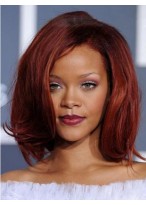 Rihanna Hairstyle Medium Straight Lace Front Wig 