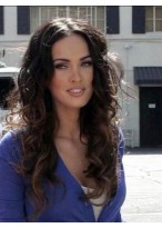 20" Megan Fox India Remy Hair Wavy Wig 
