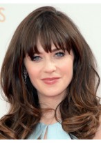 Zooey Deschanel Style Wavy Wig 