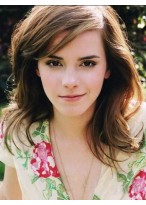 Emma Watson Style Wavy Lace Front Human Hair Wig 