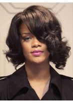 Medium Wavy Rihanna Hairstyle Lace Front Wig 
