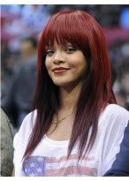 Rihanna Long Straight Remy Human Hair Wig 