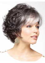 Short Curly Synthetic Gray Wig 