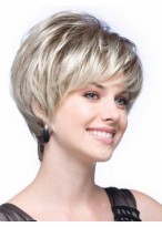 Synthetic Tapered Lace Front Gray Wig 