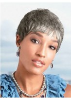 Synthetic Super Short Gray Wig 