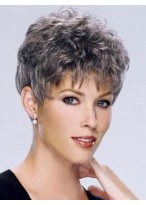Wavy Short Synthetic Capless Gray Wig 
