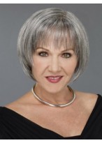 Mid-length Straight Gray Wig 