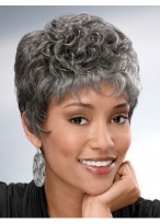 Wavy Capless Synthetic Gray Wig 