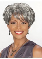Short Boy Cut Synthetic Gray Wig 