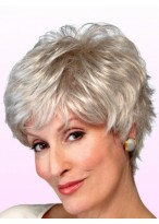 Shaggy Wavy Synthetic Gray Wig 