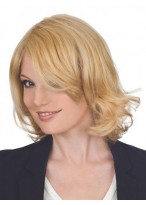 Medium Length Human Hair  Wig 