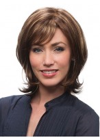 Medium Capless Straight Remy Hair Wig 