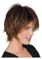 Straight Medium Length Human Hair Wig 