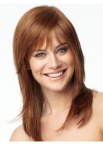 Womens Capless Straight Remy Hair Wig 