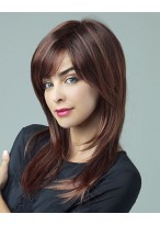 Capless Straight Auburn Human Hair Wig 