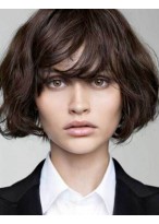 Brown Short Remy Human Hair Wig 