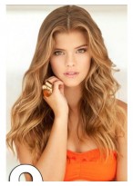 Long Wavy Human Hair Lace Wig 