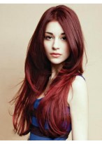 Human Hair Long Straight Lace Front Wig 