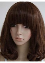 Wavy Remy Human Hair Capless Wig With Bangs 