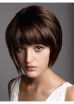 Short Straight Capless Remy Human Hair Wig 