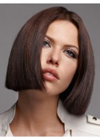 Chin Length Human Hair Straight Lace Front Wig 