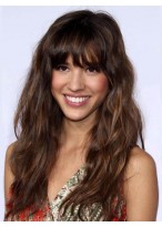 Remy Human Hair Capless Wig With Bangs 