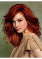 Long Chic Wavy Human Hair Lace Front Wig 