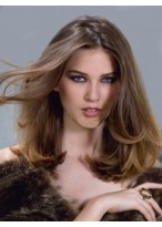 Medium Length Human Hair Front Lace Wig 