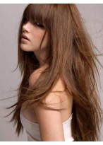 Capless Human Hair Wig With Bangs 