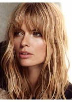 Wavy Capless Wig With Bangs 