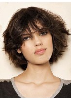 Attractive Medium Length Capless Human Hair Wig 