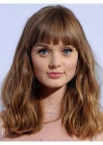 Long Human Hair Wavy Capless Wig 