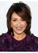 Medium Length Human Hair Wavy Capless Wig 