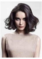 Pretty Capless Wavy Human Hair Wig 