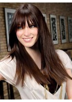 Long Straight Human Hair Capless Wig 