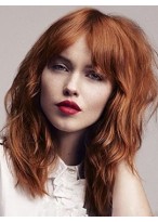 Medium Length Wavy Human Hair Wig 