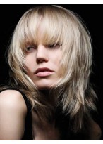Straight Capless Medium Length Human Hair Wig 