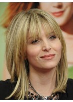 Lovely Medium Length Human Hair Lace Front Wig 