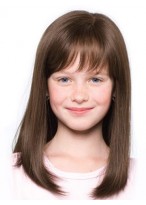 100% Hand-Tied Full Lace Long Straight Girls Wig 