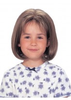 Short Bob Lace Front Bangs Girl's Wig 