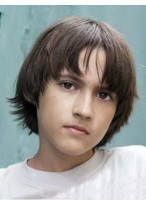 Short Brown Remy Hair Kids Wig 