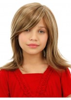 Medium Brown Capless Kids Wig 