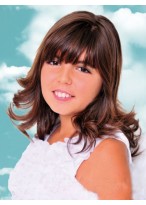 Long Brown Lace Front Remy Hair Kids Wig
