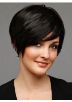 Short Black Human Hair Wig 