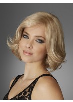 Medium Length Wavy Human Hair Lace Front Wig 