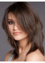 Straight Human Hair Attractive Lace Front Wig 