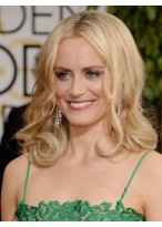 Glamorous Human Hair Wavy Lace Front Wig 