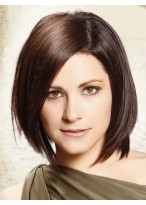 100% Human Hair Bob Layered Hairstyle Lace Front Wig 